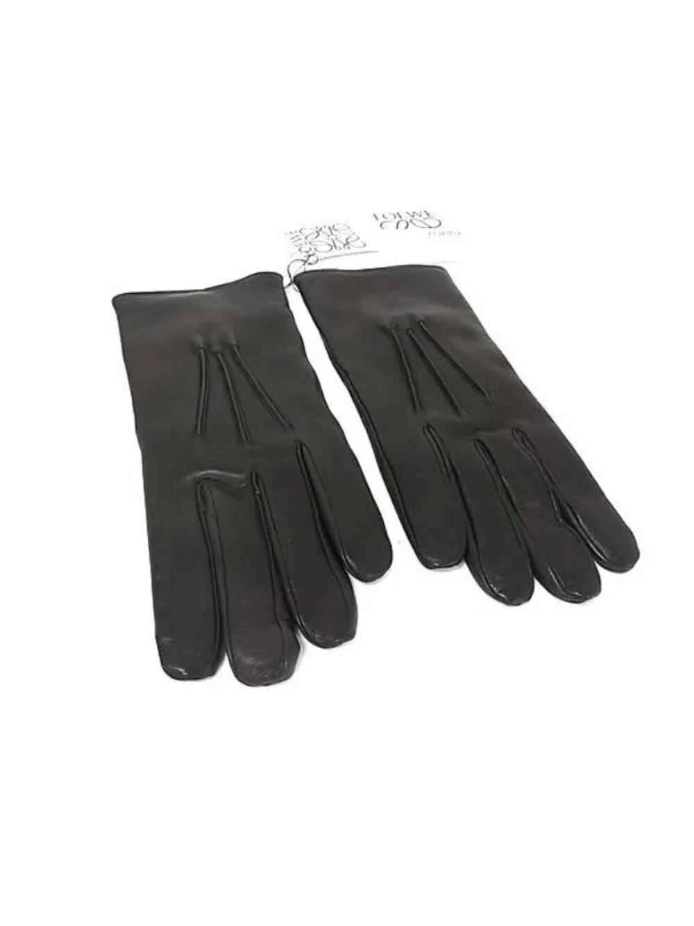 Loewe Anagram Leather Gloves Cold Dark Brown